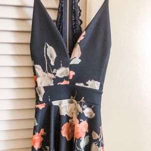 Navy high low lace back